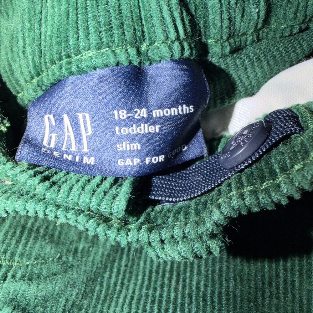 GAP Kids '90's Forest Green Corduroy Pants- BNWOT - Picture 6 of 8